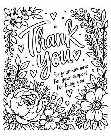Thank You, printed as an outline